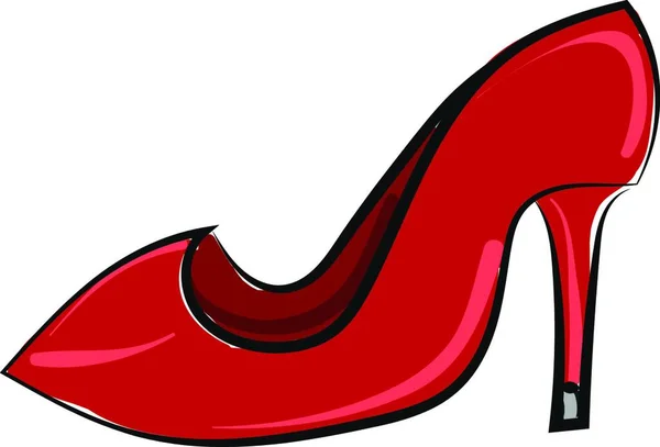 Lady Red Cut Shoe High Heel Ideal Celebrations Occasions Best — Stock Vector