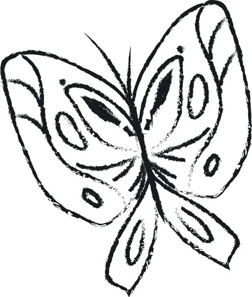Μια Πεταλούδα Δύο Ζεύγη Μεγάλων Τυπικά Φωτεινά Μαύρα Φτερά Που — Διανυσματικό Αρχείο