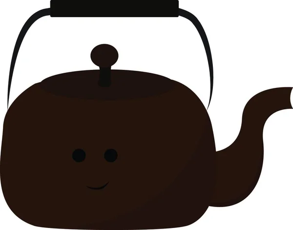 Emoji Bule Marrom Equipado Com Uma Tampa Bico Uma Alça — Vetor de Stock