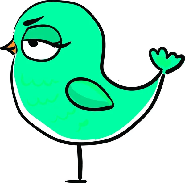 Pájaro Azul Con Pico Amarillo Vector Dibujo Color Ilustración — Vector de stock