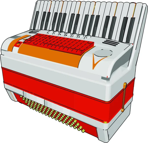 Illustratie Van Een Piano Met Een Rode Strik — Stockvector