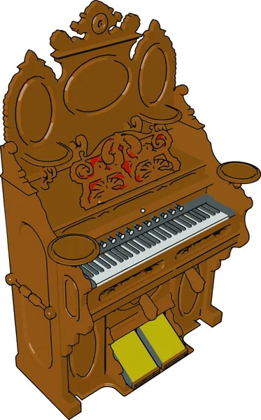 Illustratie Van Een Piano Met Een Muziekinstrument — Stockvector