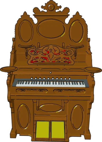 Illustration Vintage Klaver Med Musikinstrument – Stock-vektor