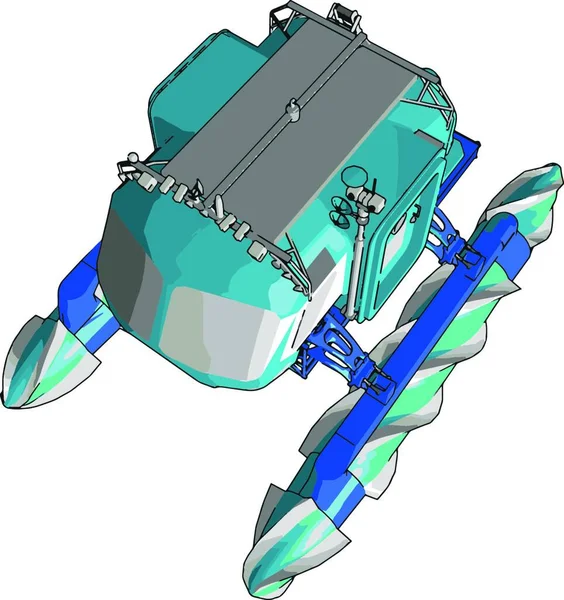 Illustration Robot Med Hjälm — Stock vektor