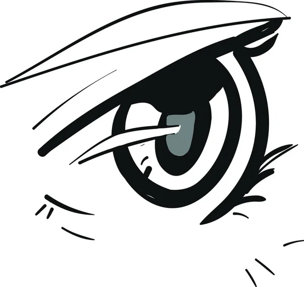 Ein Weit Geöffnetes Anime Auge Mit Wimpern Mit Augenbraue Vektor — Stockvektor