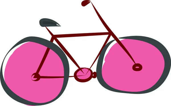 Bicicletta Rossa Con Ruote Pedale Con Sedile Con Manubrio Vettore — Vettoriale Stock