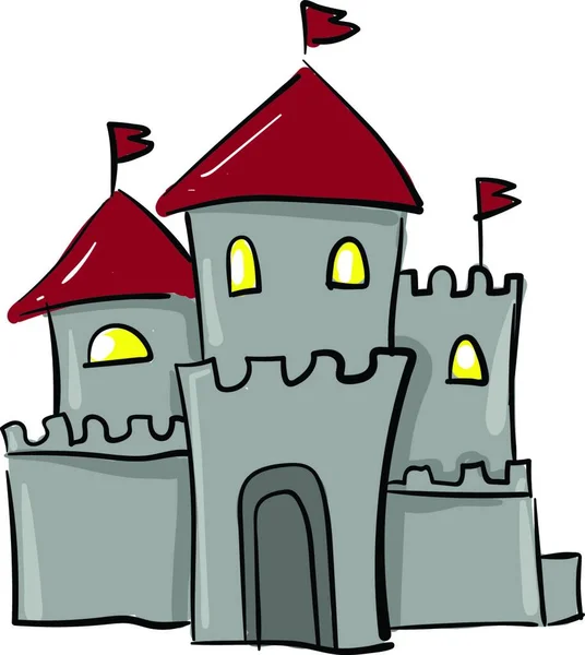 Ilustración Castillo Medieval — Vector de stock