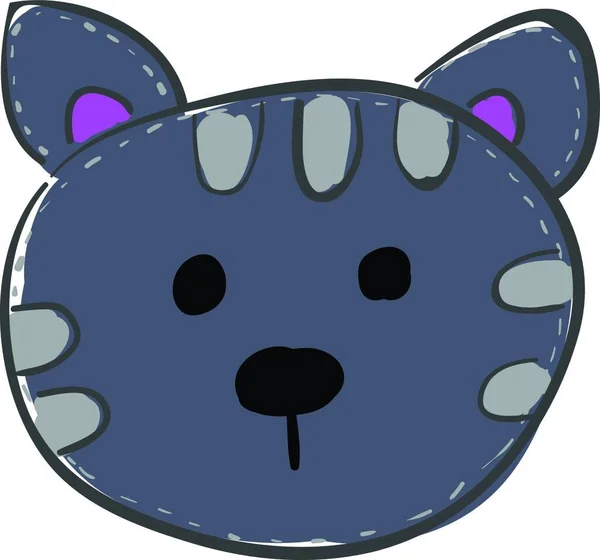 Una Ilustración Una Cabeza Gato Púrpura Vector Dibujo Color Ilustración — Vector de stock