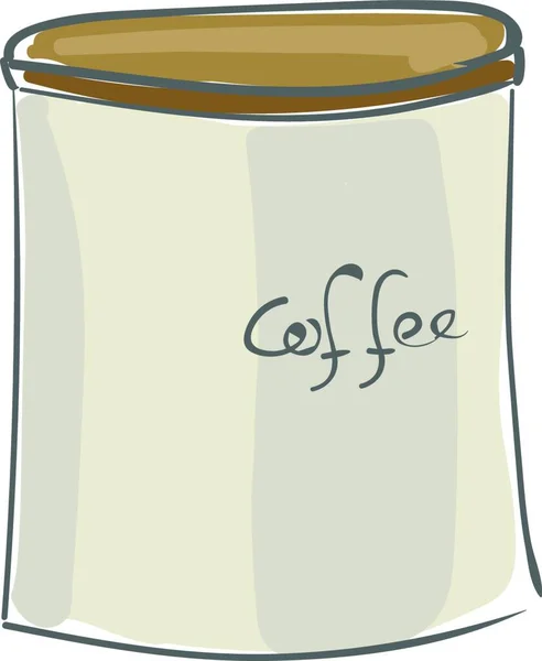 Récipient Café Avec Couvercle Brun Avec Étiquette Vecteur Dessin Couleur — Image vectorielle