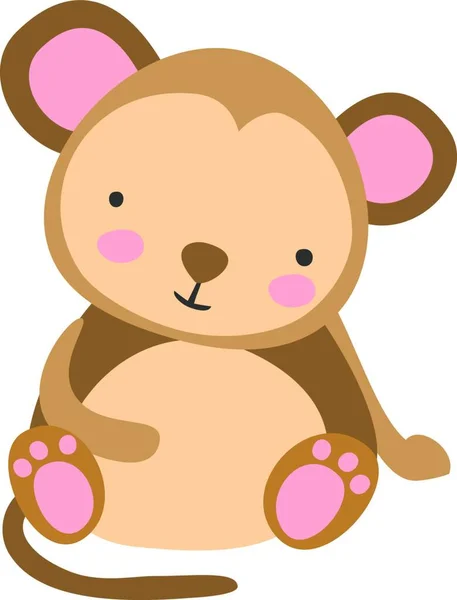 Niedlicher Zeichentrickbär Mit Einem Teddybär — Stockvektor