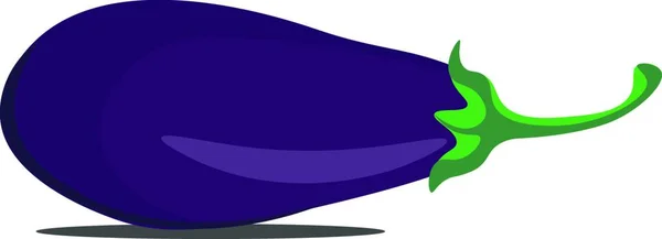 Ilustracja Dojrzałej Purpurowy Bakłażan Zielonym Magazynie Wektor Rysunek Lub Ilustracji — Wektor stockowy