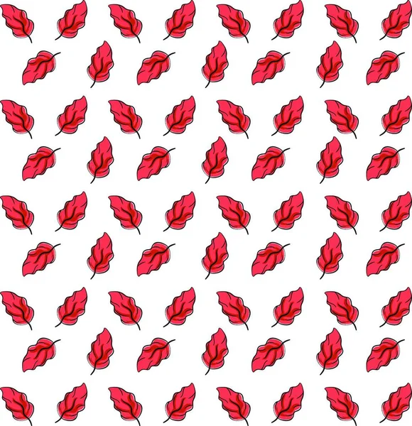 Red Feathers Wallpaper Illustration Vector White Background — Stock Vector