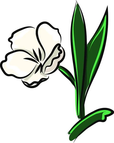 Flor Blanca Ilustración Vector Sobre Fondo Blanco — Archivo Imágenes Vectoriales