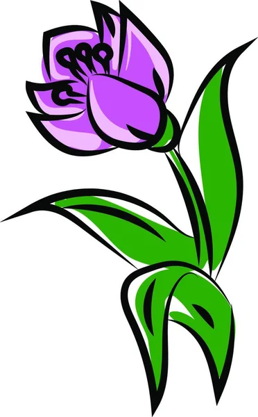 Ροζ Λουλούδι Εικονογράφηση Διάνυσμα Λευκό Φόντο — Διανυσματικό Αρχείο