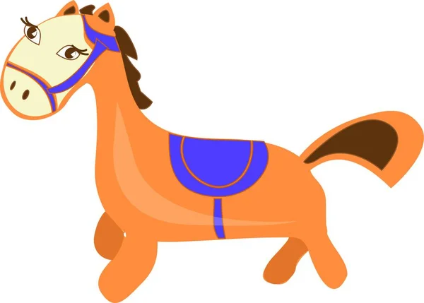 Niedliches Cartoon Pferd Mit Schleife Auf Weißem Hintergrund — Stockvektor