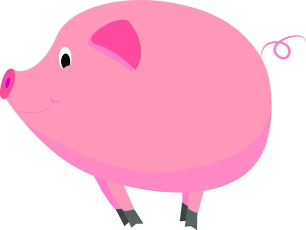 Pig Pink Piggy Bank — Stock Vector