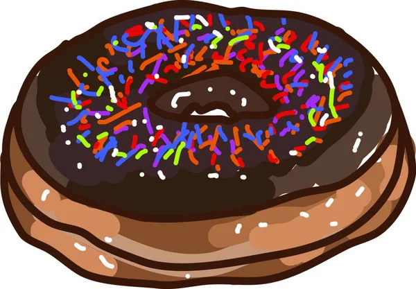 Donut Con Prikles Ilustración Vector Sobre Fondo Blanco — Archivo Imágenes Vectoriales