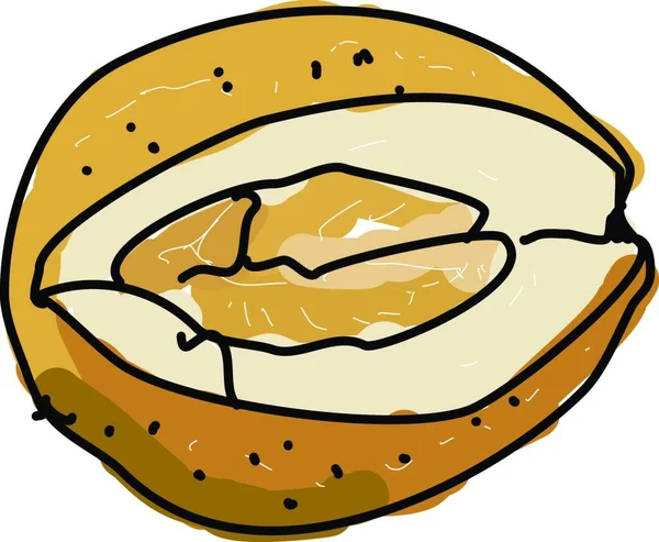 Una Ilustración Vectorial Croissant Dibujos Animados — Vector de stock