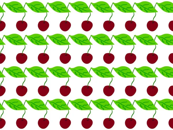 Cherry Tapet Illustration Vektor Vit Bakgrund — Stock vektor