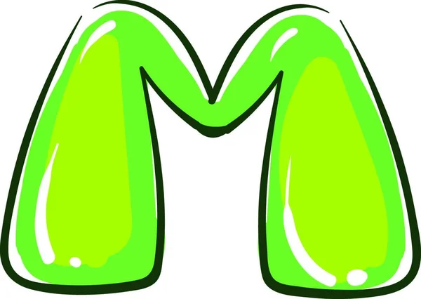 Vector Ilustración Del Alfabeto Verde — Vector de stock