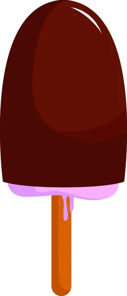 Çikolatalı Dondurma Illüstrasyon Beyaz Arka Planda Vektör — Stok Vektör