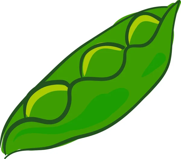 Ervilhas Verdes Uma Casca Vetor Desenho Cores Ilustração —  Vetores de Stock