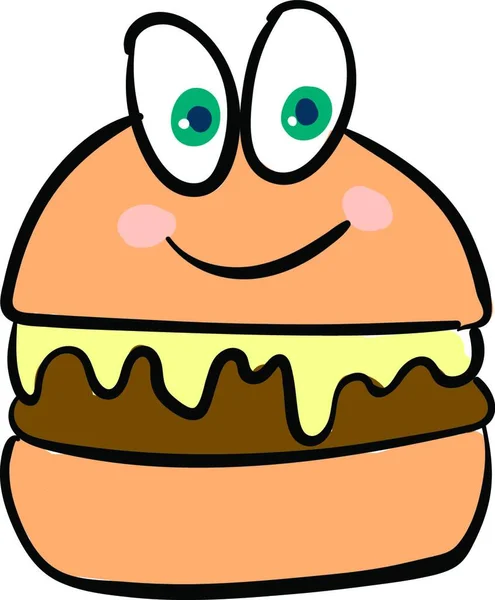 Cartone Animato Illustrazione Hamburger Con Hamburger — Vettoriale Stock