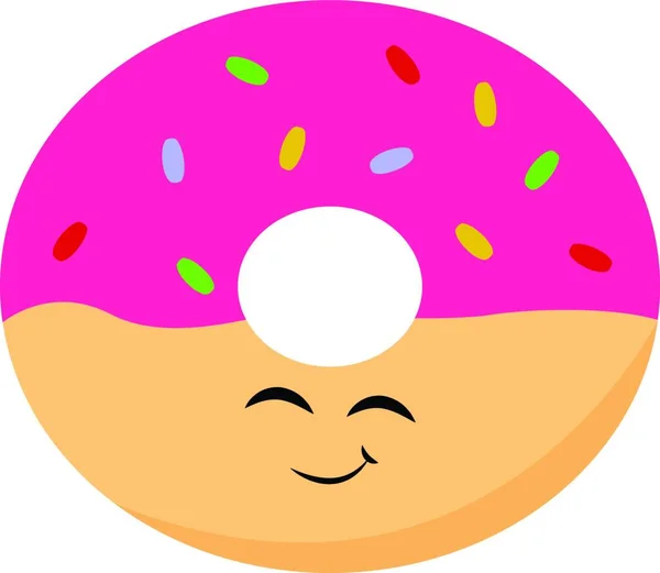 Eine Zeichentrickillustration Eines Donuts — Stockvektor