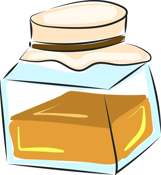 Eine Farbige Illustration Von Honig Einem Glas Einem Vektor Einer — Stockvektor
