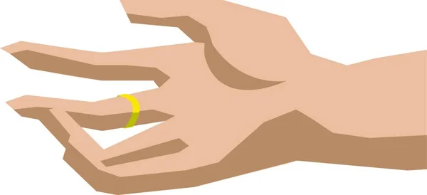 Hand Mit Ring Illustration Vektor Auf Weißem Hintergrund — Stockvektor