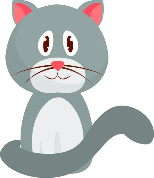Roztomilá Malá Kočka Červenou Mašlí — Stockový vektor