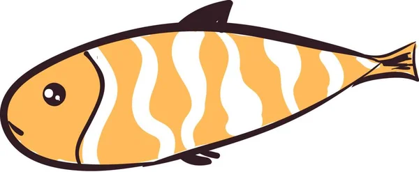 Ein Langer Fisch Hellbraun Und Weiß Farbe Mit Schönen Kurvigen — Stockvektor