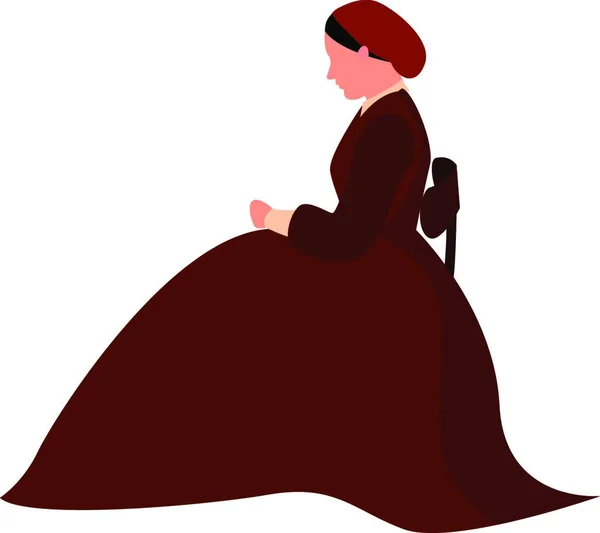Ilustración Vectorial Una Mujer Vestido — Vector de stock