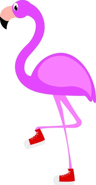 Flamingo Πουλί Απεικόνιση Διάνυσμα Λευκό Φόντο — Διανυσματικό Αρχείο