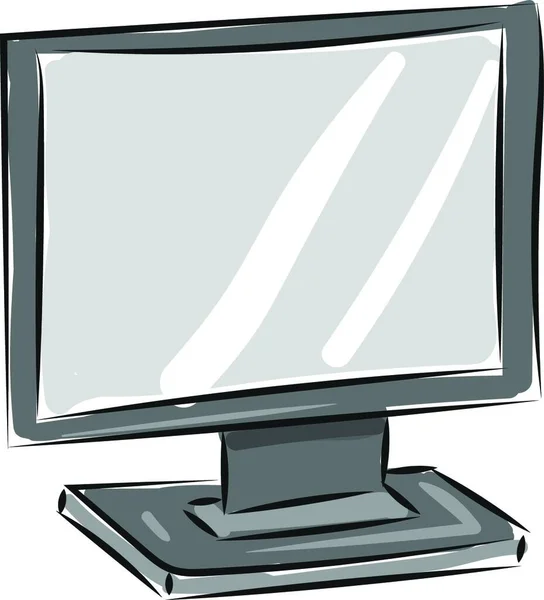 Een Monitor Met Een Plat Scherm Rusten Een Stand Kan — Stockvector
