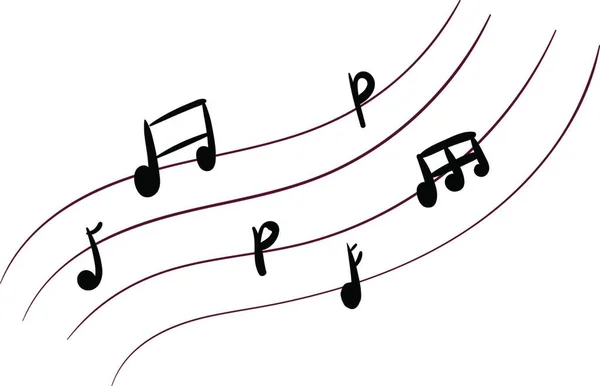 Notes Musique Avec Différents Sons Vecteurs Dessins Couleurs Illustrations — Image vectorielle