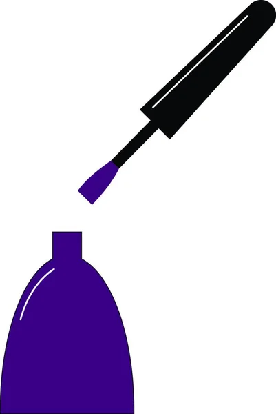 Esmalte Uñas Color Púrpura Con Brillo Botella Abierta Pintura Mujer — Archivo Imágenes Vectoriales