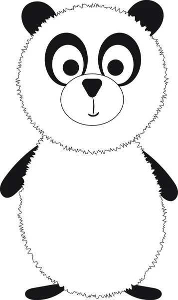 Fekete Fehér Panda Nagy Kerek Szemmel Vektor Színes Rajz Vagy — Stock Vector