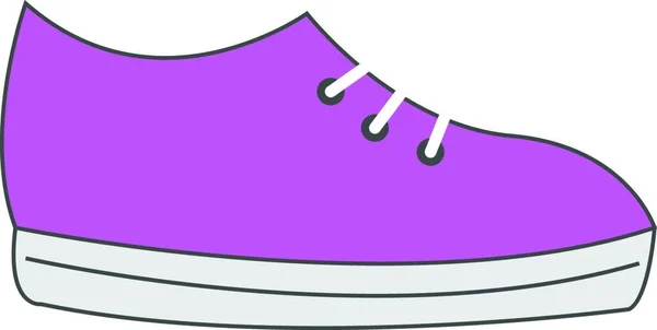 美丽的粉红色运动鞋 白色鞋底和白色花边 用于步行 彩色绘图或插图 — 图库矢量图片