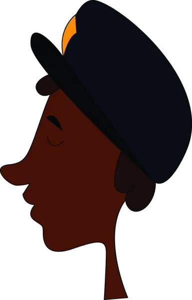 Policial Usando Chapéu Marrom Com Símbolo Laranja Vetor Desenho Cores —  Vetores de Stock