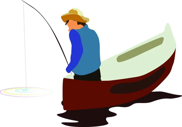 Haste Pesca Ilustração Vetor Sobre Fundo Branco —  Vetores de Stock