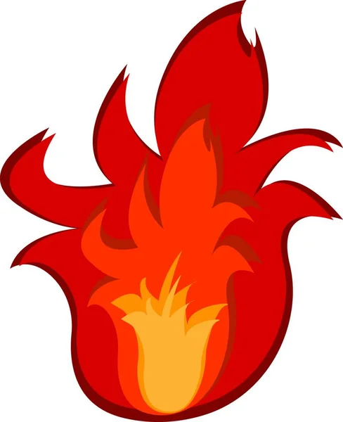 Illustration Vectorielle Flamme Feu Rouge — Image vectorielle