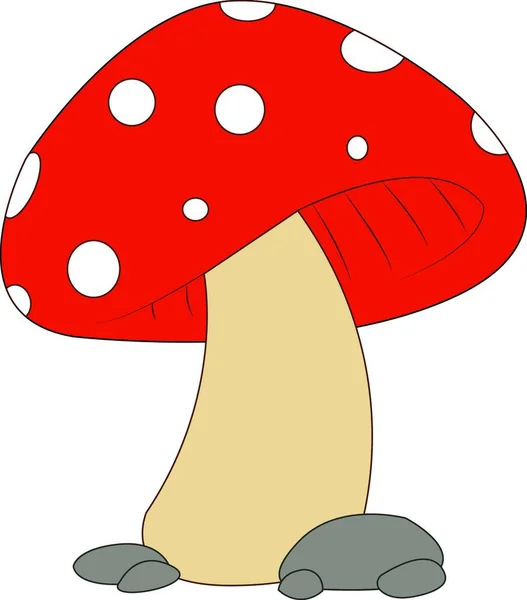 蘑菇在树林中 白色背景的矢量 — 图库矢量图片