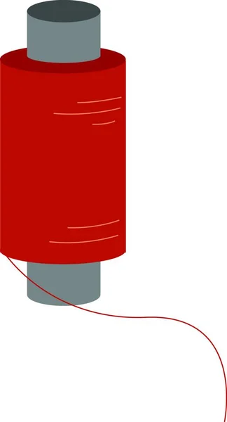 Μια Σκίδα Από Κόκκινο Χρώμα Νήμα Που Χρησιμοποιείται Για Ράψιμο — Διανυσματικό Αρχείο