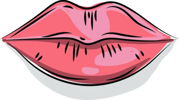 Vector Illustratie Van Een Cartoon Rode Lippen — Stockvector