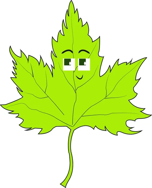 Ilustração Vetorial Uma Folha Verde Com Uma Planta —  Vetores de Stock