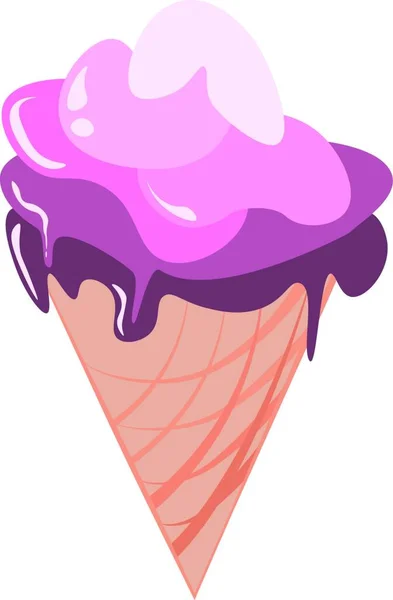 Pink Ice Cream Illustration Vector White Background — Stock Vector