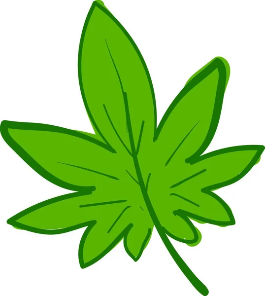 Hoja Marihuana Ilustración Vector Sobre Fondo Blanco — Vector de stock