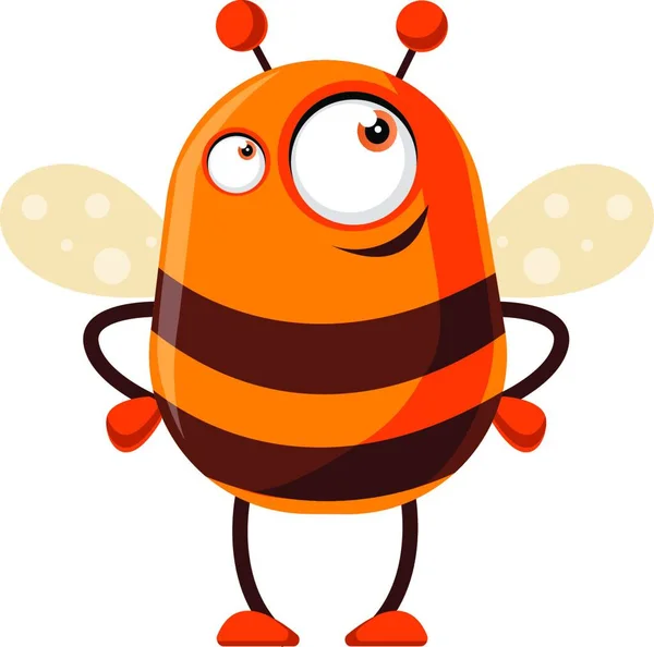 Słodkie Kreskówki Pszczoła Uśmiechem — Wektor stockowy