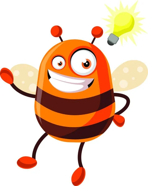 Bee Una Grande Idea Illustrazione Vettore Sfondo Bianco — Vettoriale Stock